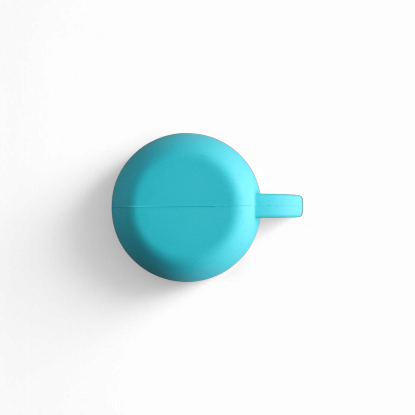 Stainless steel toddler cup with soft food-grade silicone sleeve, safe for little hands turquoise base