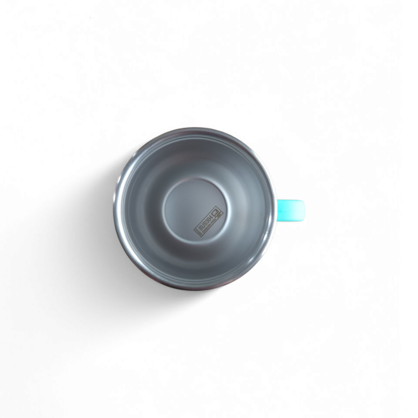 Stainless steel toddler cup with soft food-grade silicone sleeve, safe for little hands turquoise inside