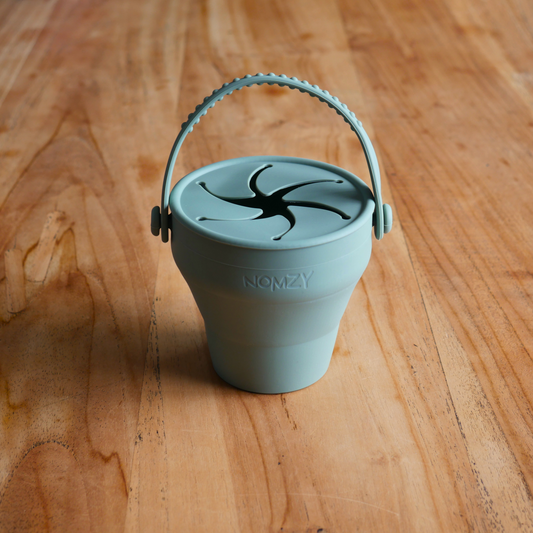 Collapsible Silicone Snack Cup Sage