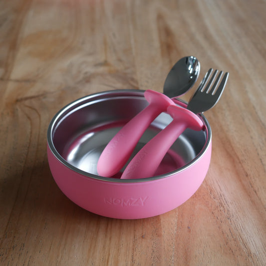 PINK_BOWL_AND_CUTLERY_STAINLESS_STEE;_BUNDLE