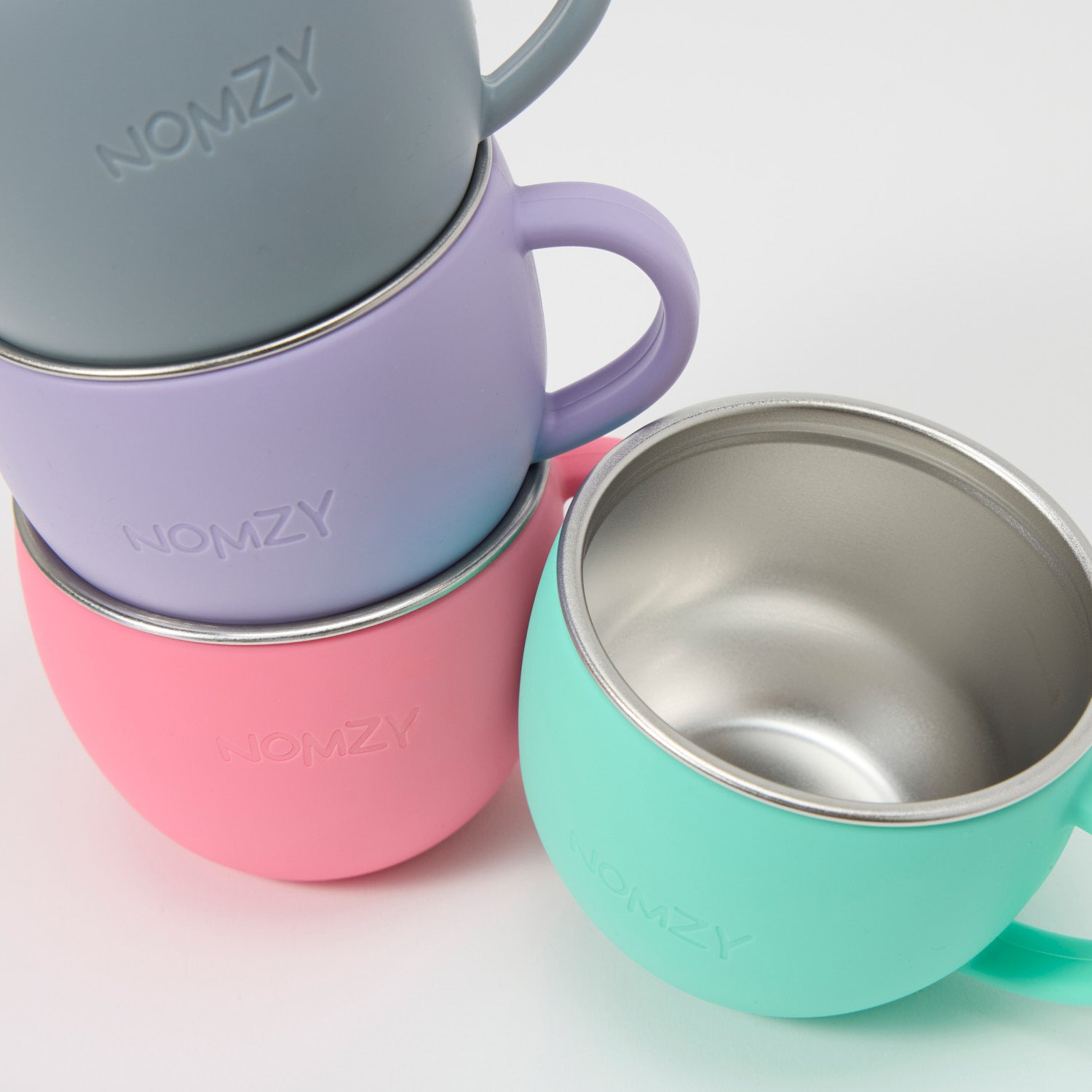 Stainless steel kids drinking cups with non-slip silicone grip