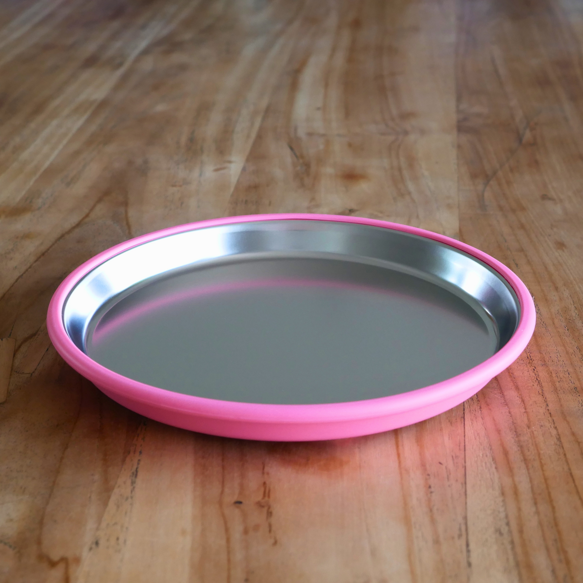 Stainless steel plates non-divided pink 