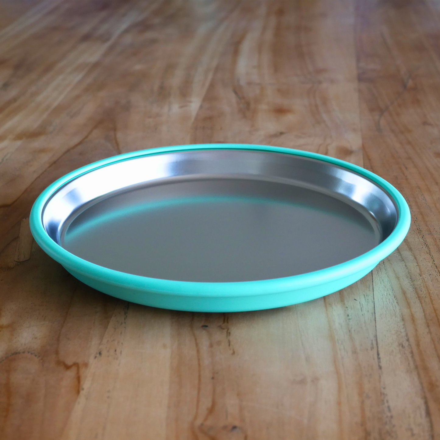 Stainless steel plates non-divided turquoise 