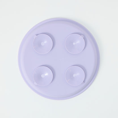 Three-section stainless steel toddler plate lilac silicone suction sleeve base, food-grade, non-slip